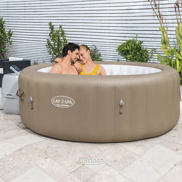 Надувной бассейн-джакузи Lay-Z-Spa: Palm Springs 196*71 см, аэромассаж, аксессуары Bestway