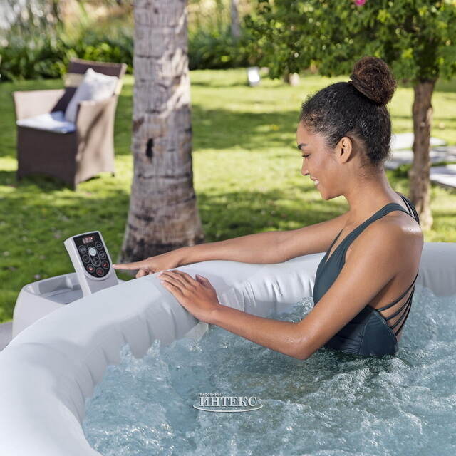 Надувной бассейн-джакузи Lay-Z-Spa: Miami EnergySense 196*66 см, аэромассаж, теплосберегающий тент Bestway