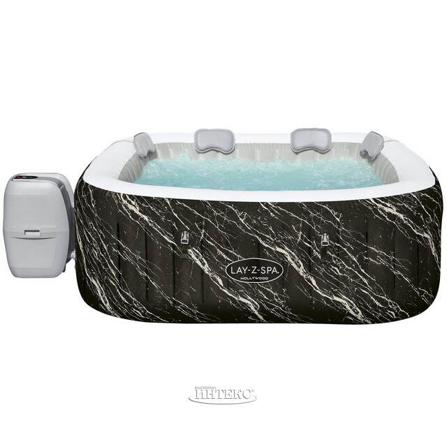 Надувной бассейн-джакузи Lay-Z-Spa: Hollywood Luxe (Лей-Зи-Спа: Голливуд Люкс) 180*180*66 см, аэромассаж, теплосберегающий тент, подсветка Bestway (Бествей)