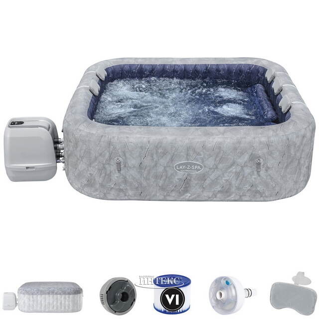 Надувной спа-бассейн 230*71 см 6001Q Bestway San Francisco Smart HydroJet Pro (Бествэй Сан Франциско Смарт Гидроджет Про), теплосберегающий тент Bestway (Бествей)