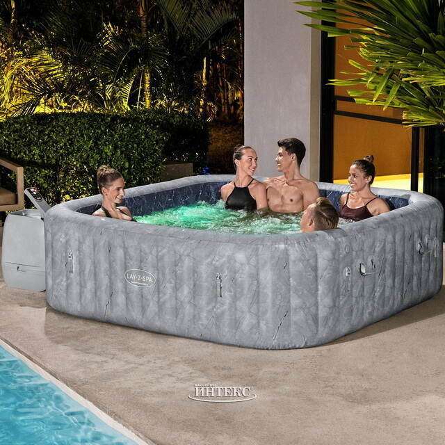 Надувной спа-бассейн 230*71 см 6001Q Bestway San Francisco Smart HydroJet Pro (Бествэй Сан Франциско Смарт Гидроджет Про), теплосберегающий тент Bestway (Бествей)