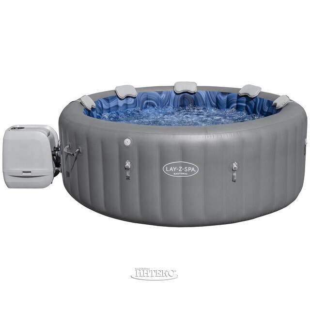 Надувной спа-бассейн 216*80 см 6001T Bestway Santorini Smart HydroJet Pro (Бествей Санторини Смарт Гидроджет Про), теплосберегающий тент, подсветка Bestway (Бествей)