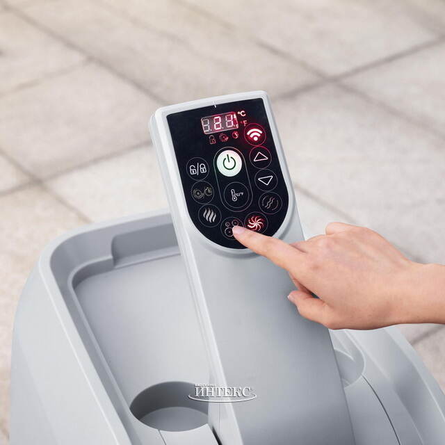 Надувной спа-бассейн 216*80 см 6001T Bestway Santorini Smart HydroJet Pro (Бествей Санторини Смарт Гидроджет Про), теплосберегающий тент, подсветка Bestway (Бествей)