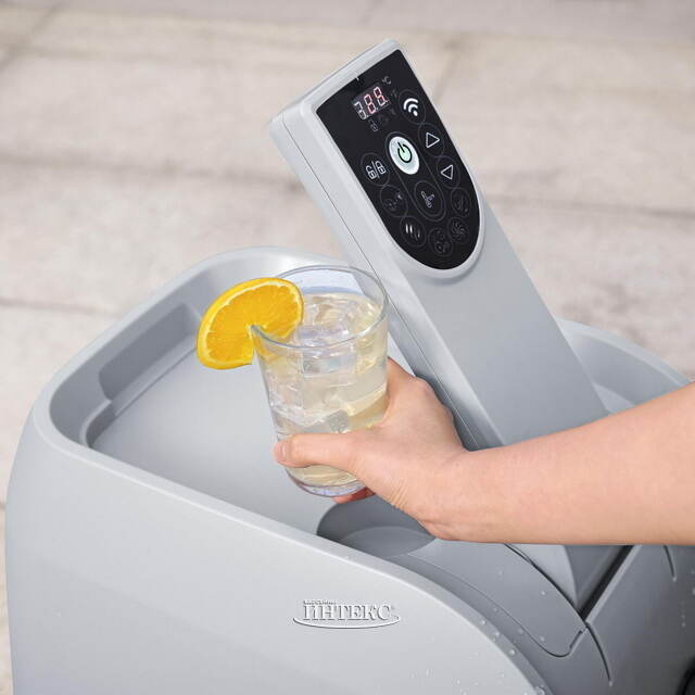 Надувной спа-бассейн 216*80 см 6001T Bestway Santorini Smart HydroJet Pro (Бествей Санторини Смарт Гидроджет Про), теплосберегающий тент, подсветка Bestway (Бествей)
