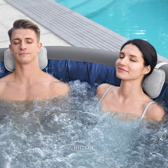 Надувной спа-бассейн 216*80 см 6001T Bestway Santorini Smart HydroJet Pro (Бествей Санторини Смарт Гидроджет Про), теплосберегающий тент, подсветка Bestway (Бествей)