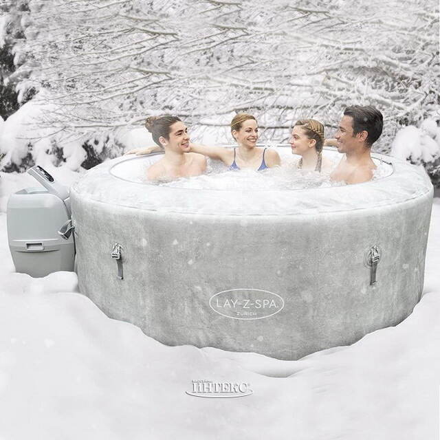 Надувной бассейн-джакузи Lay-Z-Spa: Zurich (Лей-Зи-Спа: Цюрих) 180*66 см, аэромассаж, теплосберегающий тент Bestway (Бествей)