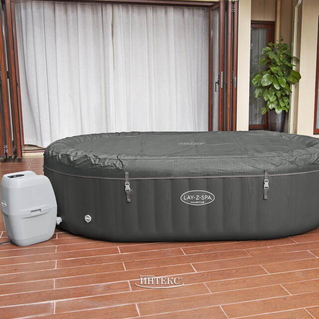 Надувной овальный бассейн-джакузи Lay-Z-Spa: Mauritius 270*180*71 см, аэромассаж, теплосберегающий тент Bestway (Бествей)