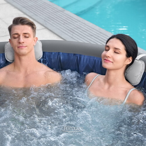 Надувной бассейн-джакузи Lay-Z-Spa: Santorini 216*80 см, аэро- и гидромассаж, аксессуары Bestway