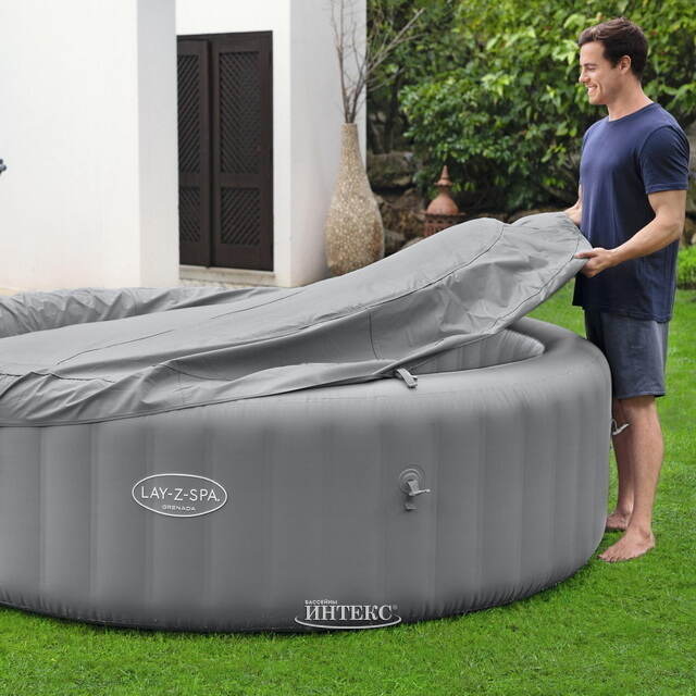 Надувной бассейн-джакузи Lay-Z-Spa: Grenada 236*71 см, аэромассаж, теплосберегающий тент Bestway (Бествей)