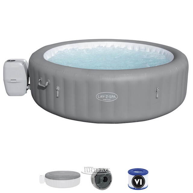 Надувной бассейн-джакузи Lay-Z-Spa: Grenada 236*71 см, аэромассаж, теплосберегающий тент Bestway (Бествей)