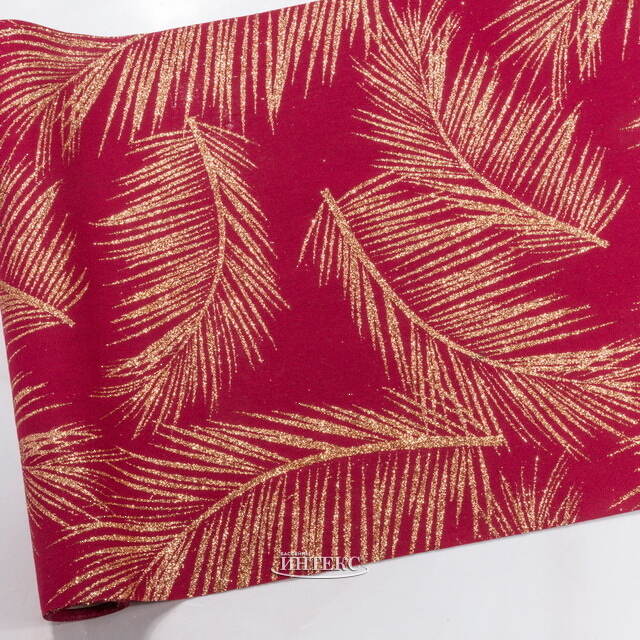 Ткань для декорирования Золотистый Оазис 35*200 см томный бургунди Kaemingk (Кейминг)