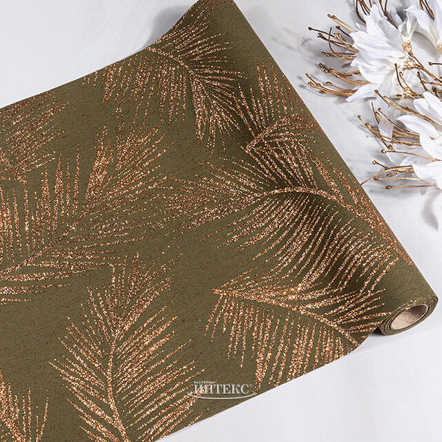 Ткань для декорирования Золотистый Оазис 35*200 см зелёный Kaemingk (Кейминг)