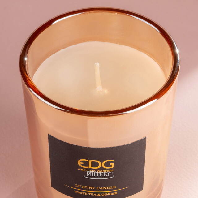 Ароматическая свеча в стакане Gasperi de Luxe: Tea&Ginger 11 см EDG