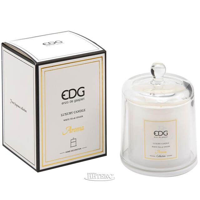Ароматическая свеча Quasco: White Tea&Ginger 12 см, 28 часов горения EDG (ЭДГ)