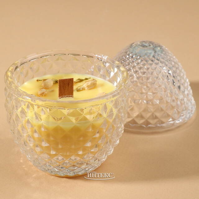 Ароматическая свеча Флора: Имбирь и Тёплая Ваниль 12 см, 20 часов горения EDG (ЭДГ)