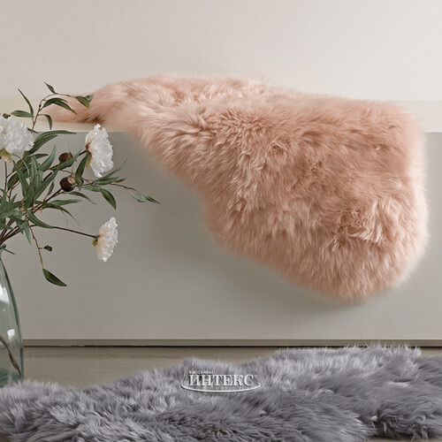 Декоративный меховой коврик Олаф 55*38 см мраморный розовый Kaemingk
