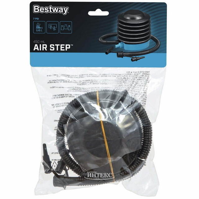 Ножной насос Bestway (Бествей) 0.3 л голубой Bestway (Бествей)