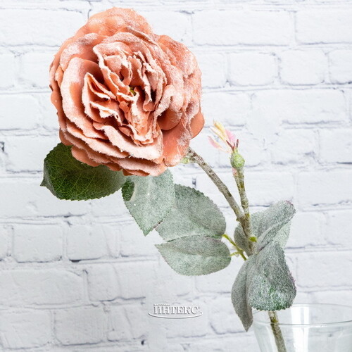 Искусственная Роза Снежная 72 см розовый персик Kaemingk