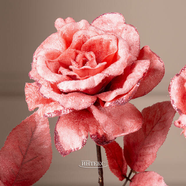 Искусственная роза Аурелия 60 см розовый бархат Kaemingk