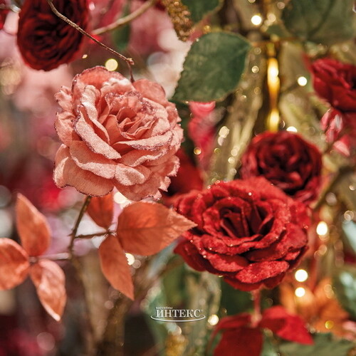 Искусственная роза Аурелия 60 см розовый бархат Kaemingk