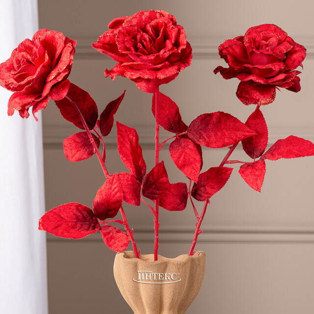 Искусственная роза Аурелия 60 см бордовая Kaemingk