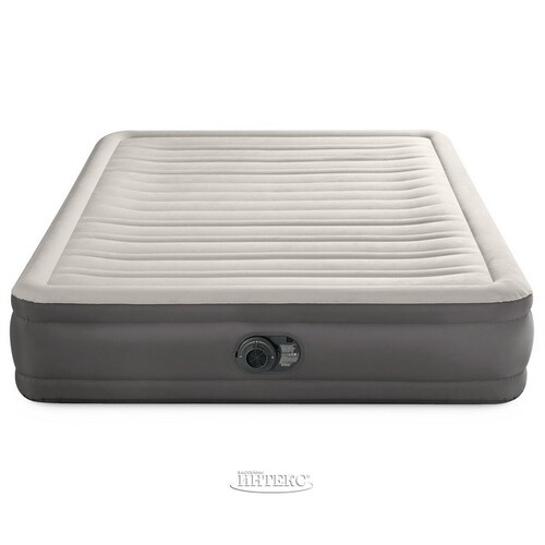 Надувная кровать Comfort Plush с насосом 152*203*33 см INTEX