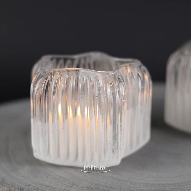 Стеклянный подсвечник Frosty Star 8 см Kaemingk