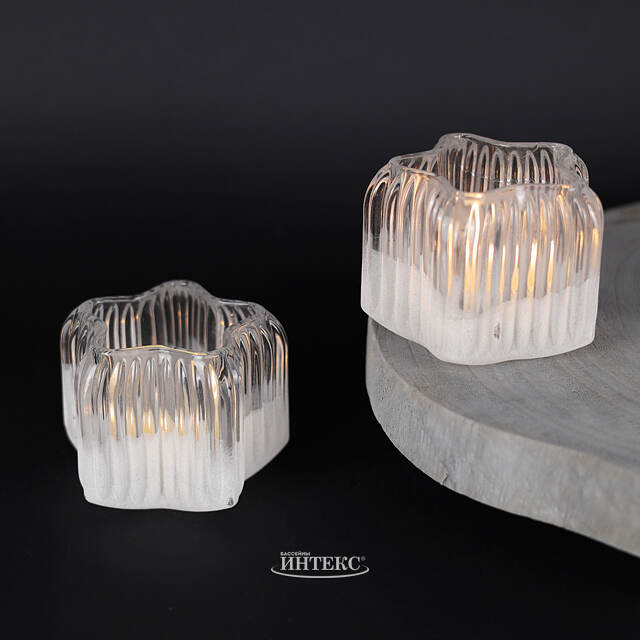 Стеклянный подсвечник Frosty Star 8 см Kaemingk