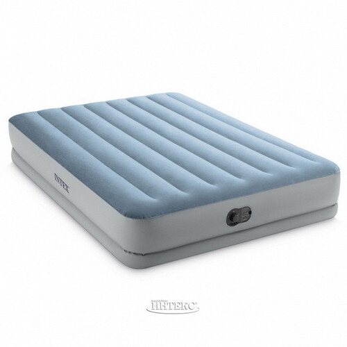 Надувная кровать с насосом Mid-Rise Comfort со встроенным USB-насосом, 152*203*36 см INTEX