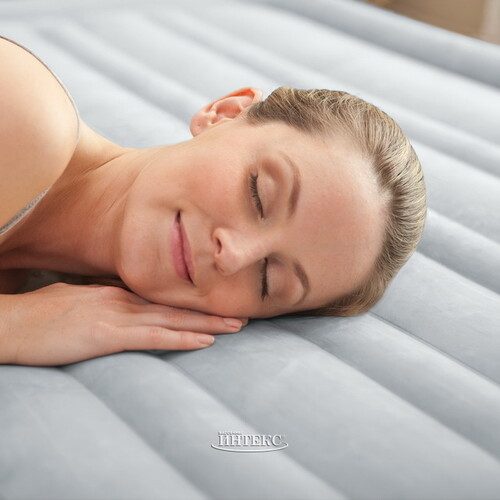 Надувная кровать с насосом Comfort-Plush 99*191*46 см INTEX