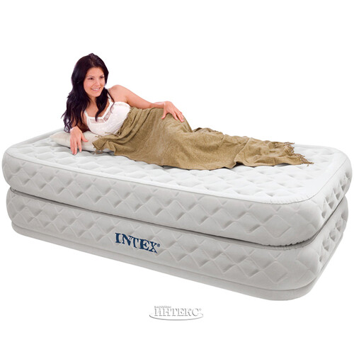 Надувная кровать с насосом Supreme Air-Flow 99*191*51 см INTEX