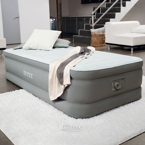 Надувная кровать Premaire Elevated Airbed, Twin, со встроенным насосом, 99*191*46 см INTEX