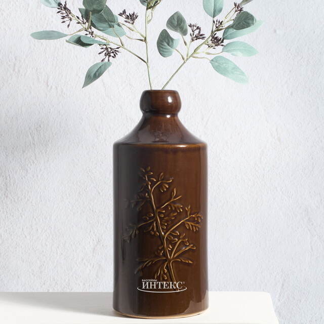 Декоративная ваза Ботаника 30 см шоколадная Kaemingk (Кейминг)