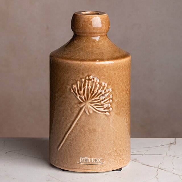 Декоративный подсвечник Ботаника 21 см карамельный Kaemingk