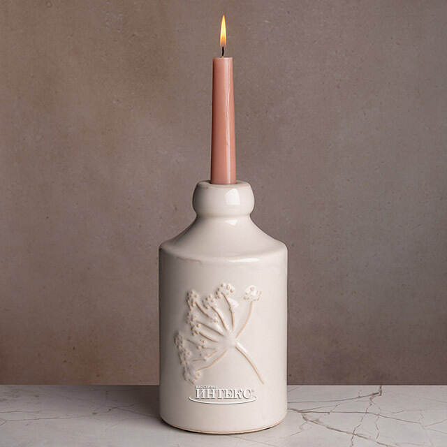 Декоративный подсвечник Ботаника 21 см молочный Kaemingk (Кейминг)