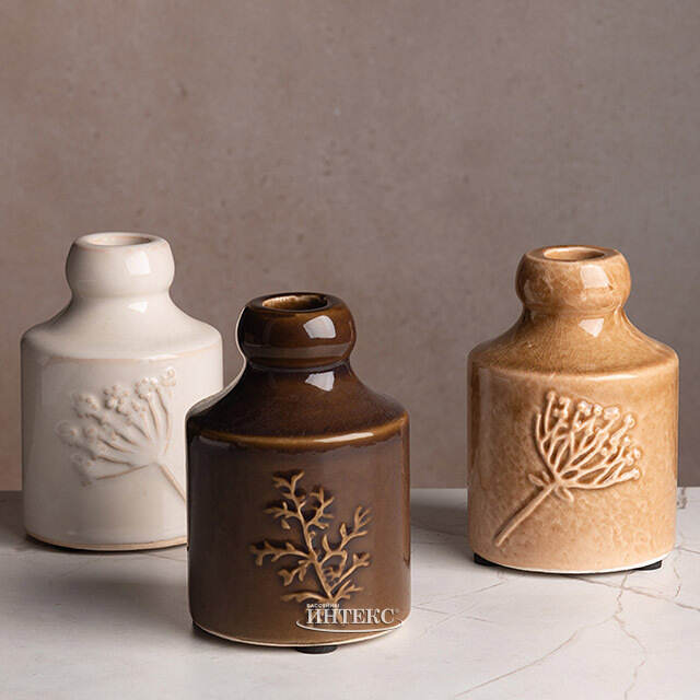 Набор подсвечников Ботаника 12 см, 3 шт Kaemingk (Кейминг)