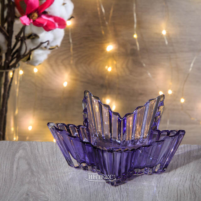 Стеклянный подсвечник Утренняя Звезда 14 см сиреневый Kaemingk (Кейминг)