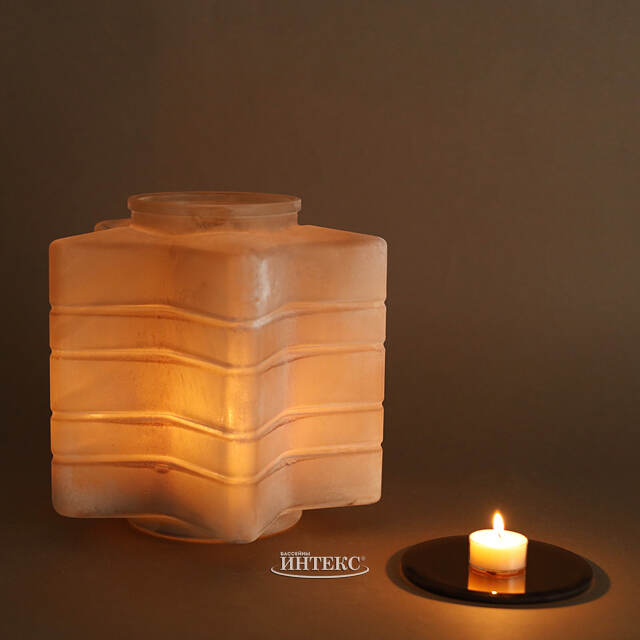 Стеклянный подсвечник Frosty 23 см Kaemingk