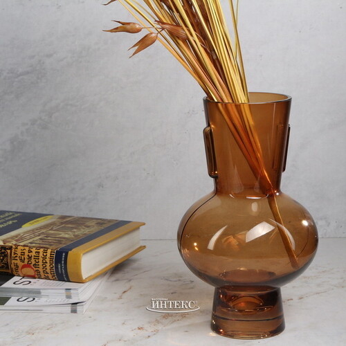 Стеклянная ваза Soeira Amber 22 см Kaemingk