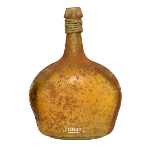Декоративная бутылка Корфу 26 см оранжевая, стекло Kaemingk