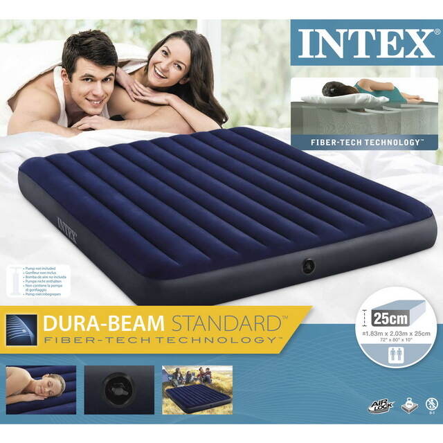 Надувной матрас Classic Downy 183*203*25 см INTEX