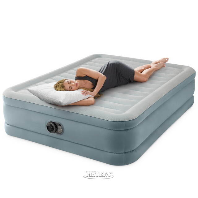Надувная кровать с насосом Queen Trend (Квин Тренд), 152*203*46 см INTEX (Интекс)