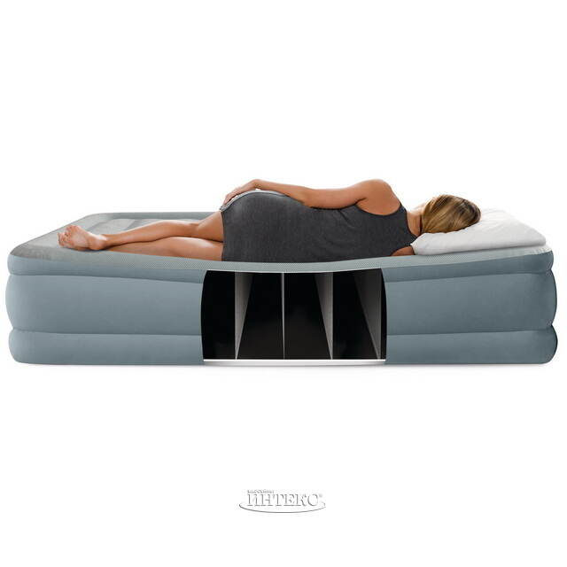 Надувная кровать с насосом Queen Trend (Квин Тренд), 152*203*46 см INTEX (Интекс)