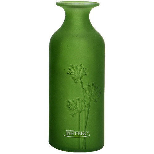 Стеклянная ваза Аллиум 19 см, зеленая матовая Kaemingk
