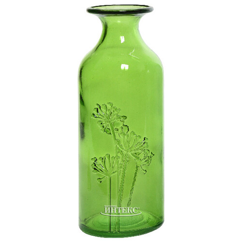 Стеклянная ваза Аллиум 19 см, зеленая прозрачная Kaemingk