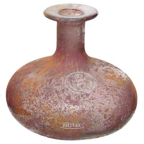 Декоративная бутылка Сильвия 14*12 см розово-золотая, стекло Kaemingk