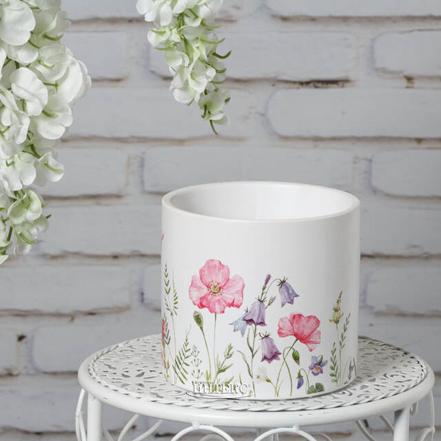 Декоративное кашпо Летний Луг 13 см, керамика Kaemingk (Кейминг)