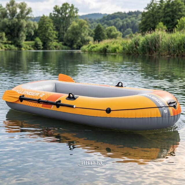 Надувная лодка Challenger (Челленджер) двухместная 236*114*41 см + насос и весла INTEX (Интекс)
