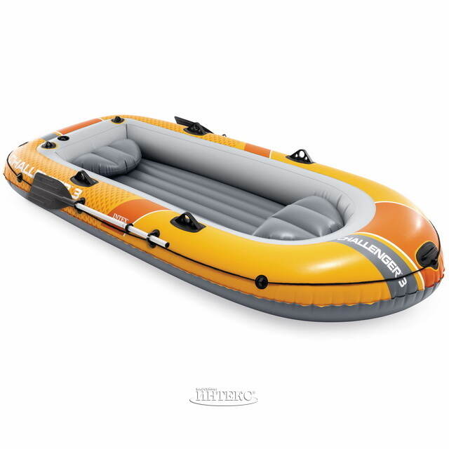 Надувная лодка Challenger (Челленджер) трехместная 295*137*43 см + насос и весла INTEX (Интекс)