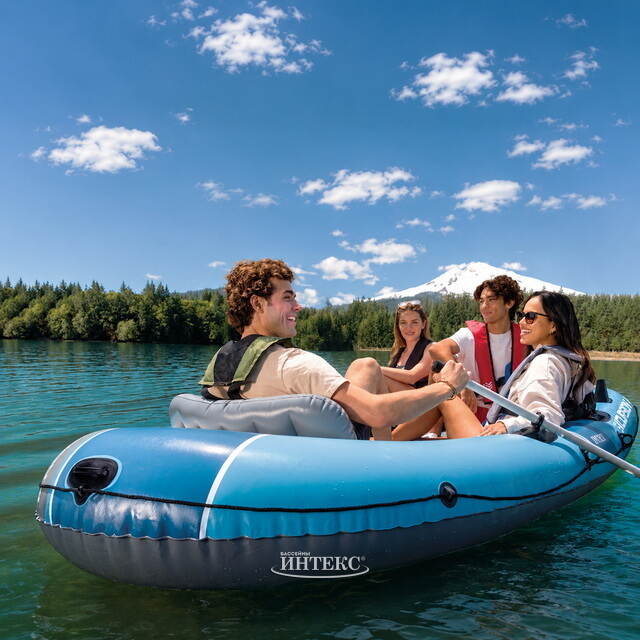 Надувная лодка Excursion (Экскуршен) четырехместная 315*165*43 см + насос и весла INTEX (Интекс)